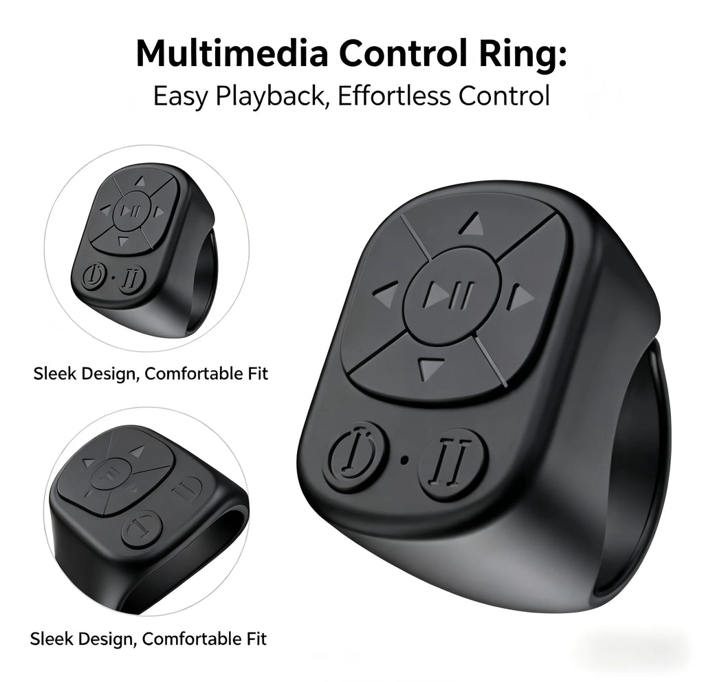Scrolling Ring Remote Control Is Suitable for Iphone, iPad Bluetooth Page Turning Ring Roller