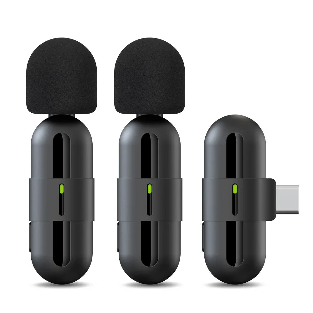 Mini Wireless Lavalier Microphone USB C Noise Cancellation Lapel Mic for iPhone 17/16/15 Video Recording Vlog
