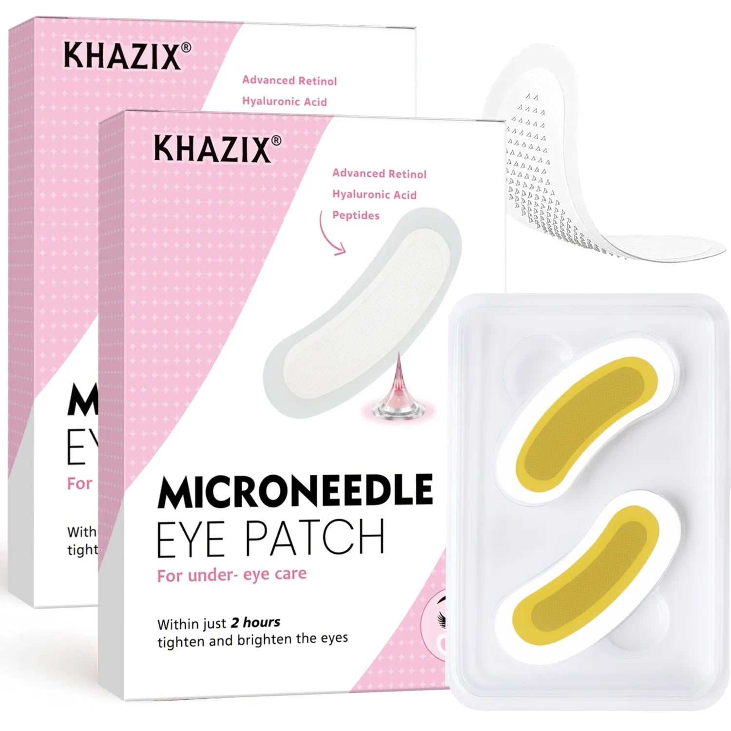 Hyaluronic Acid Retinol Microneedle Eye Patches, Firming Peptides Skin Repair, for Eye Area Forehead & Smile Lines, 1Pair.