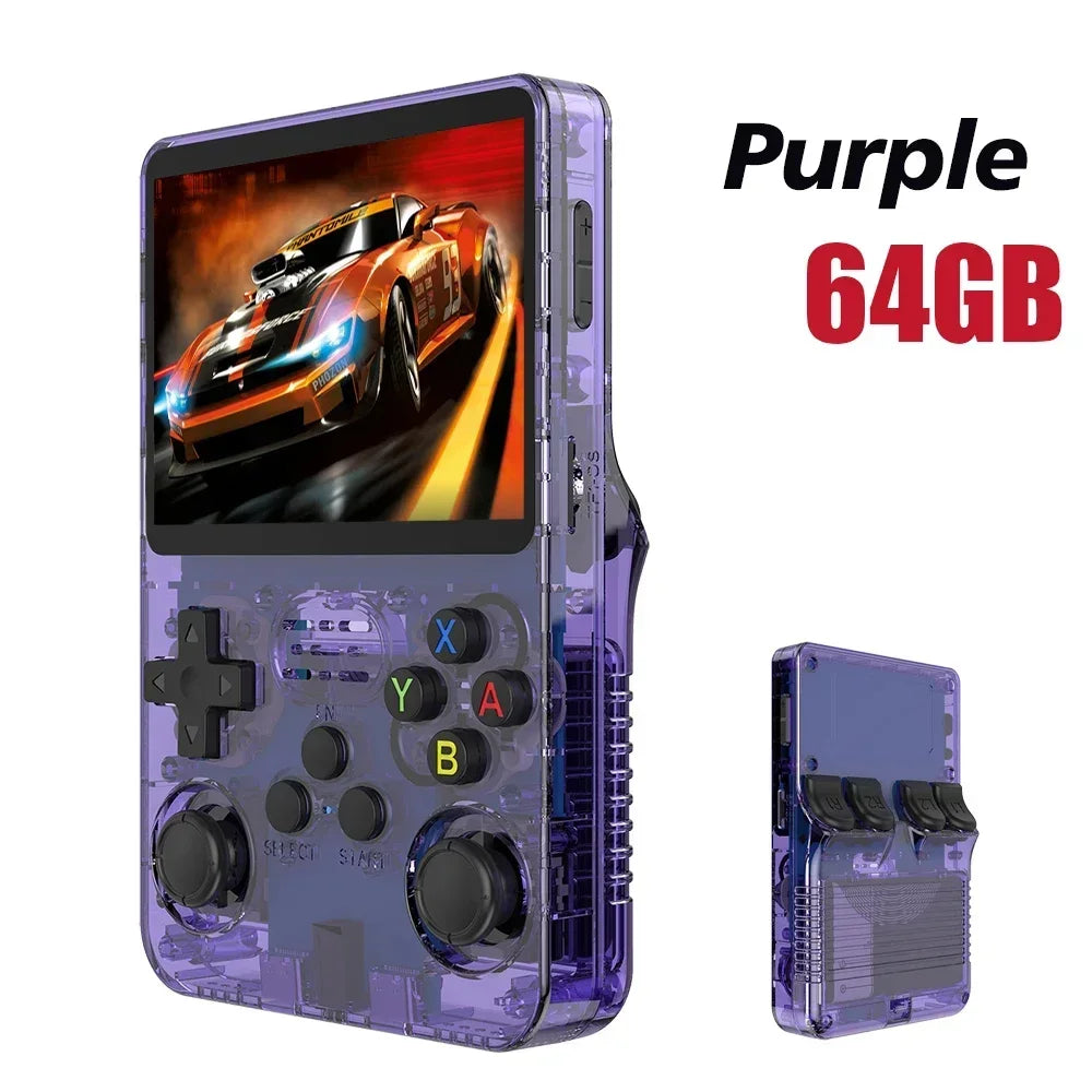 R36S Retro Handheld Game Console Linux System 3.5-Inch IPS HD 4K 64G 20000+ Classical Games Portable Pocket Game Console