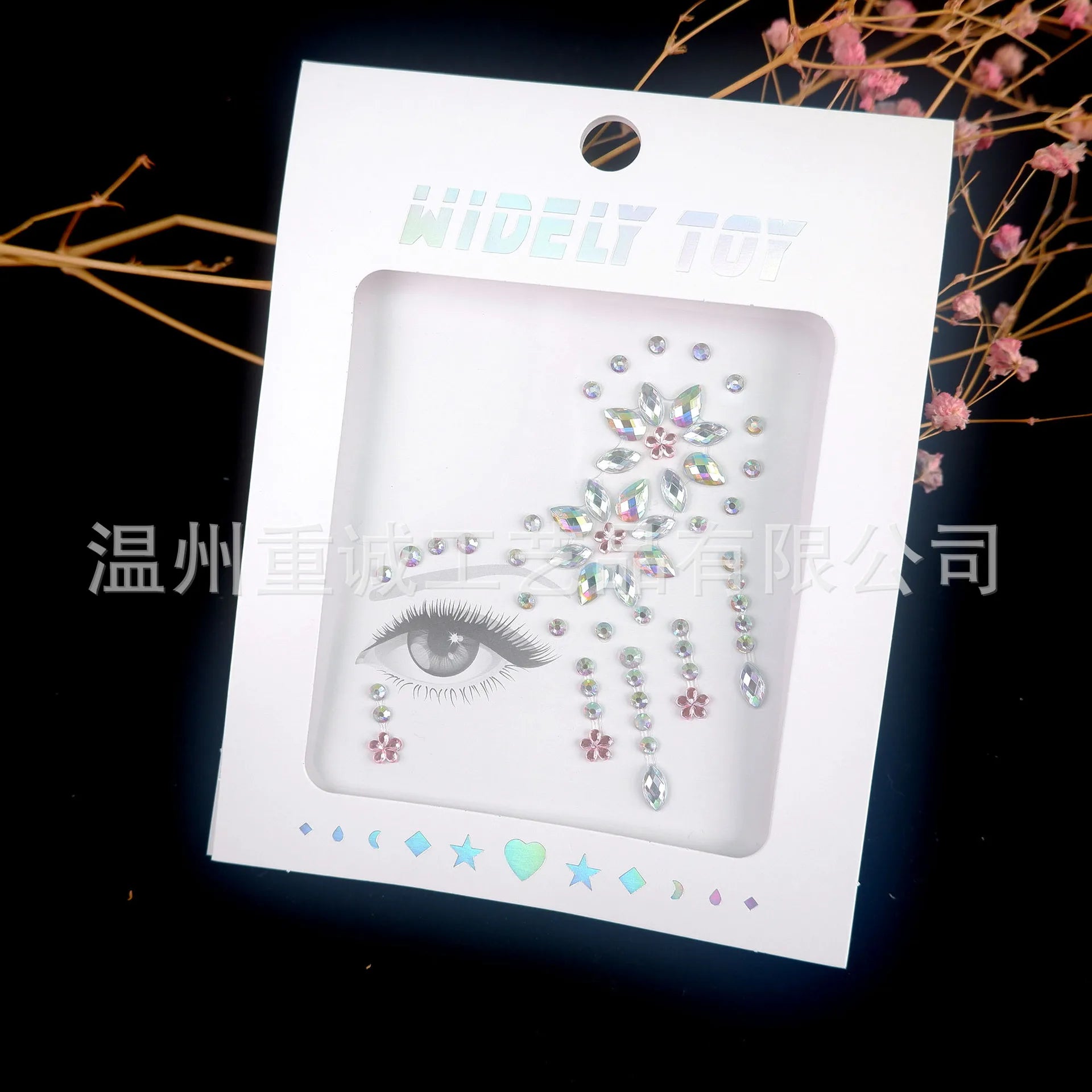 New Arrival Half Face Eye Diamond Stickers Self Adhesive Waterproof Rhinestones for Masquerade Party Rave Festival Makeup