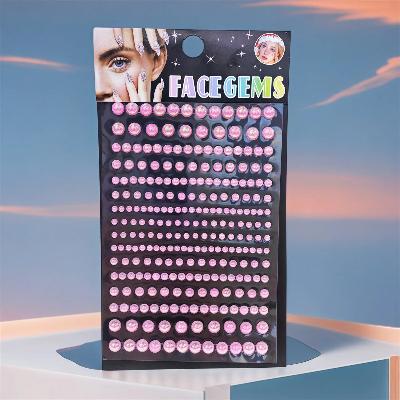 Face Pearl Rhinestone Stickers Self Adhesive Crystal Gems for Kids Stage Makeup Party DIY Decor