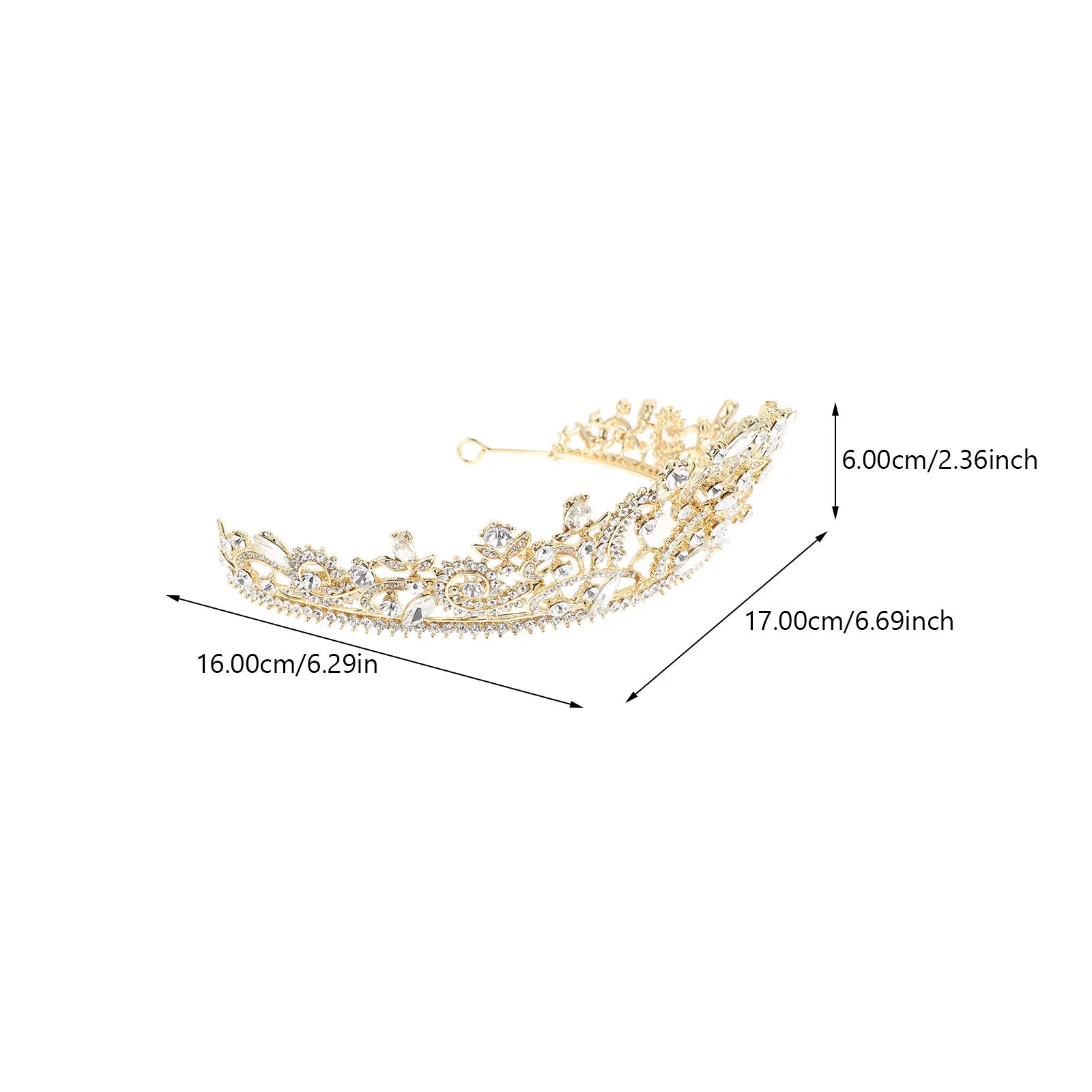 Baroque Style Bride Crown Elegant Alloy Wedding Tiara Shiny Bridal Headdress Charming Wedding Dress Crown Prop