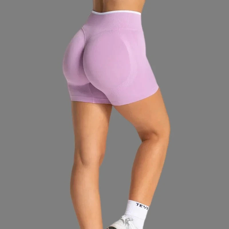 Women's Color Block Yoga Shorts - Butt-lifting, Breathable, High-elasticity, Gym Workout & Running Shorts