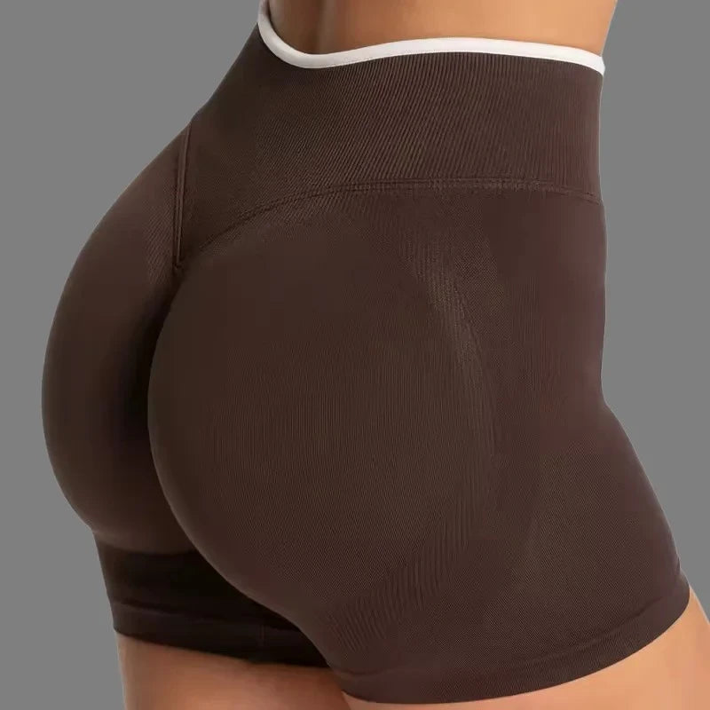 Women's Color Block Yoga Shorts - Butt-lifting, Breathable, High-elasticity, Gym Workout & Running Shorts