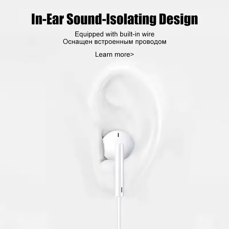 Original Headphones For Apple iPhone 16 15 14 13 11 12 Pro Max Plus In-ear Lightning 3.5MM Wired Bluetooth Earphones Accessories