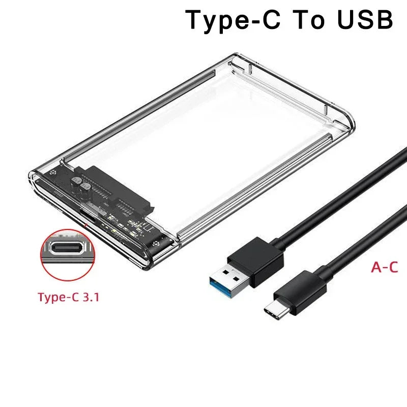 USB3.2 Interface High-Speed Transmission 2.5 Inch Mobile Hard Drive Enclosure  Supports Mechanical with Digital Display
