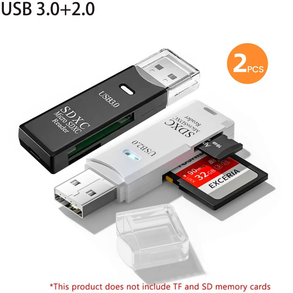 2 in 1 USB2.0/3.0 Card Reader Micro TF sd card Reader usb adapter High Speed Cardreader TF Memory card For PC Laptop Accessories