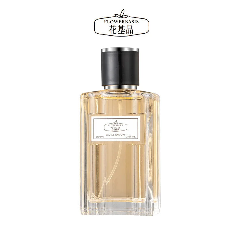 60ML Flower Basis Perfume Eau De Parfum for Men Natural Fresh Long Lasting Floral Fruity Fragrance Grapefruit Rose Vetiver Root