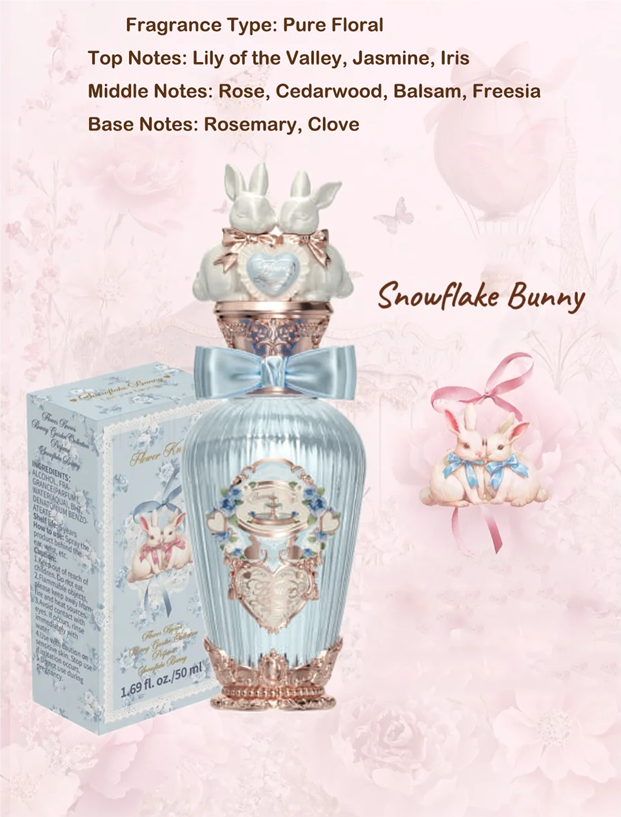Flower Knows 2026 Bunny Garden Perfume - Floral Citrus Yuzu Fragrance Long Lasting Vegan Cruelty-Free Luxury Scent for Women