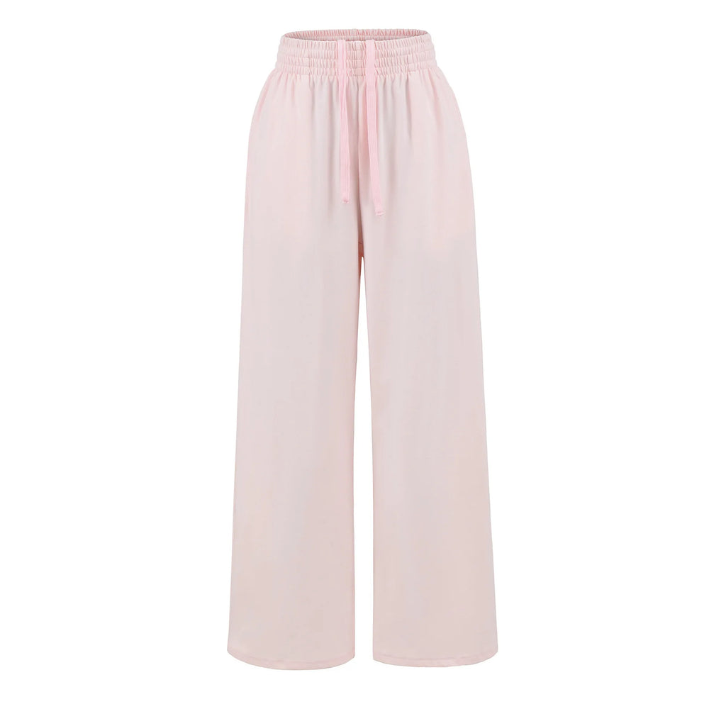 FigureFlattering Set Seductive Slimming T-Shirt Set Wide Leg High-Waisted Set Two-Piece Comfortable Chic Outfit For Women