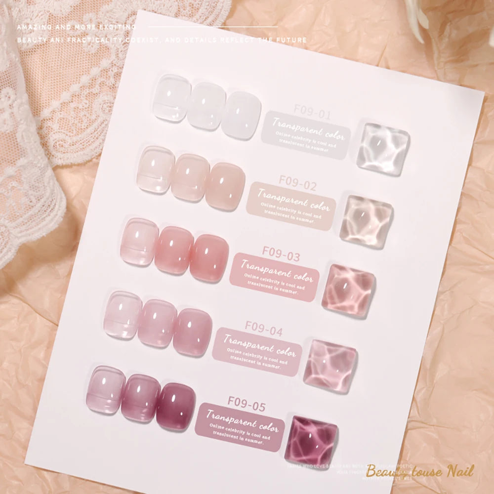 Vendeeni 15 Colors/Set Nude Pink Jelly Gel Nail Polish Transparent UV Soak Off Gel Varnish Skin Color Gel Lacquer With Display