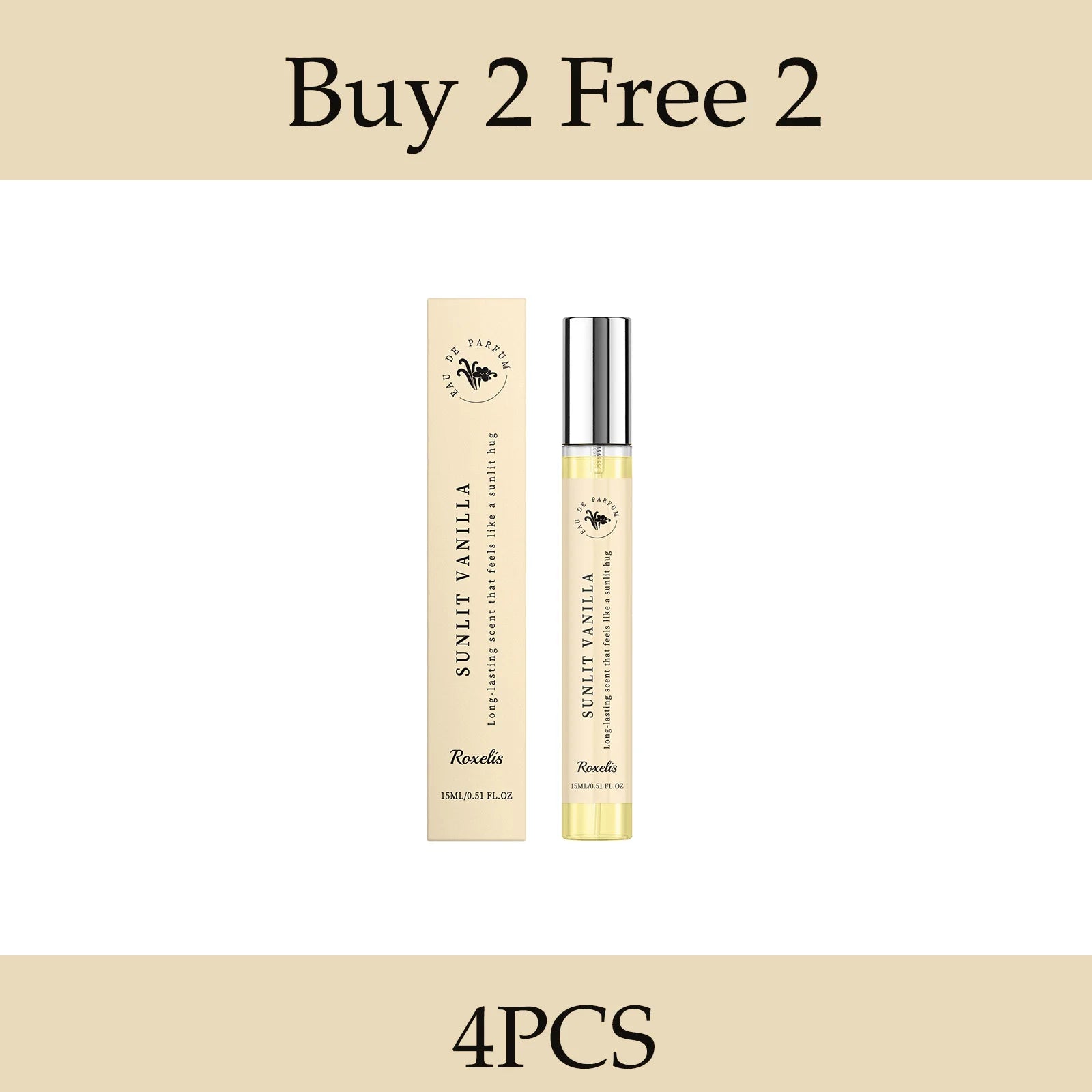Roxelis 15ml Sunny Vanilla Fragrance Daily Commuting Lady Lasting Fragrance Fresh Healing Light Luxury Atmosphere Fragrance