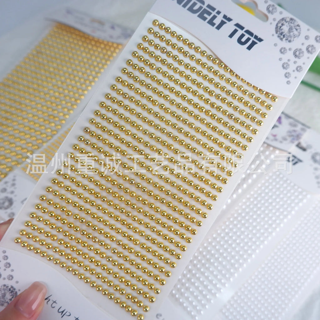 Hot Selling Pearl Face Gems Stickers Self Adhesive Waterproof Rhinestones for EDM Festival Party Makeup Nail Art Decor