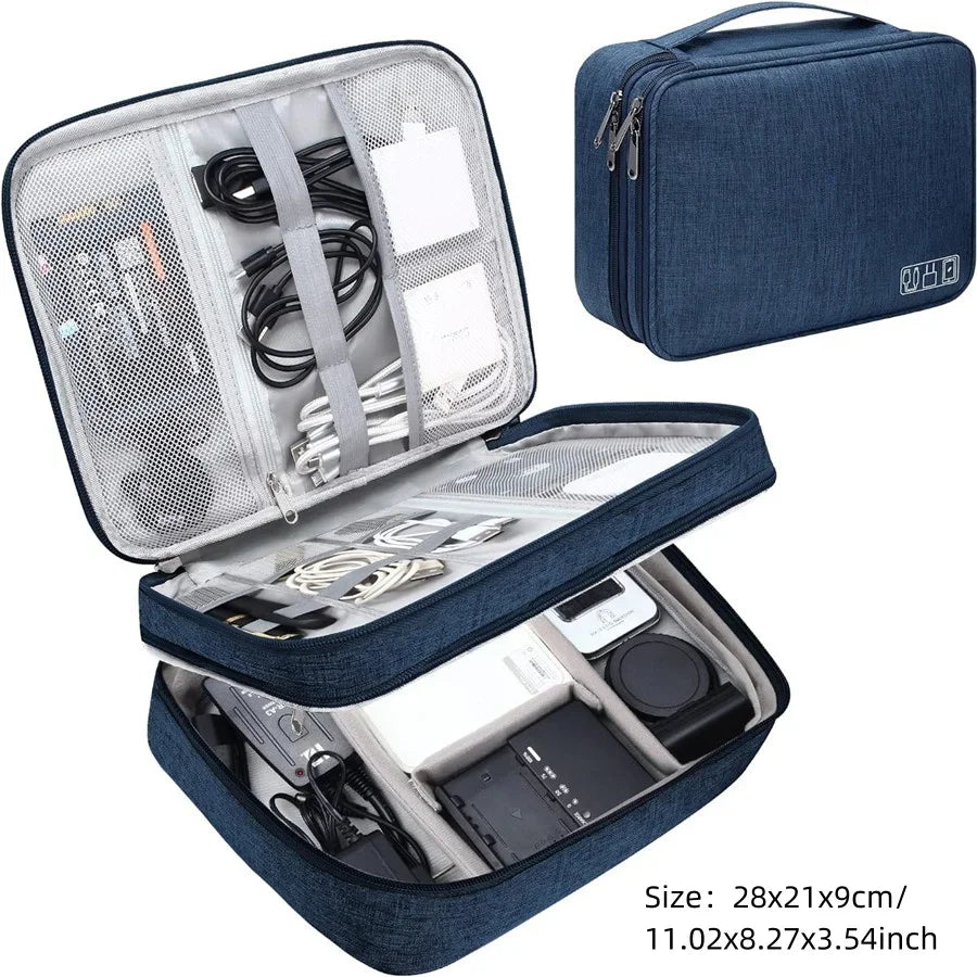Portable Digital Storage Bag USB Gadget Waterproof Cable Organizer Pouch Electronics Devices Accessories Pack Supplies