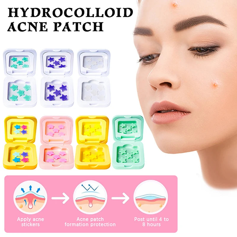 New 1Box25/48 Patches Hydrocolloid Acne Patch Fade Repair Invisible Acne Removal Stickers Concealer Makeup Tool Star With Mirror