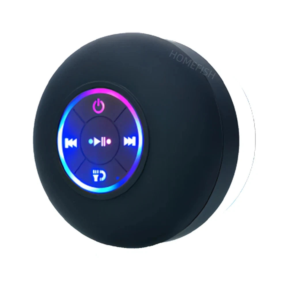 HOMEFISH 2025 New bathroom waterproof wireless LED suction Cup Mini Bluetooth speaker Portable outdoor sports stereo speakers