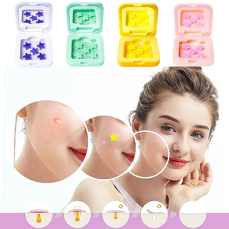New 1Box25/48 Patches Hydrocolloid Acne Patch Fade Repair Invisible Acne Removal Stickers Concealer Makeup Tool Star With Mirror