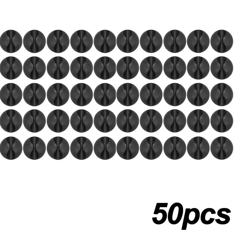 5/50Pcs Desktop Wall Cable Clips Wire Management Self-Adhesive Cord Organizers Holder Clamp for USB Network Headphone Cables