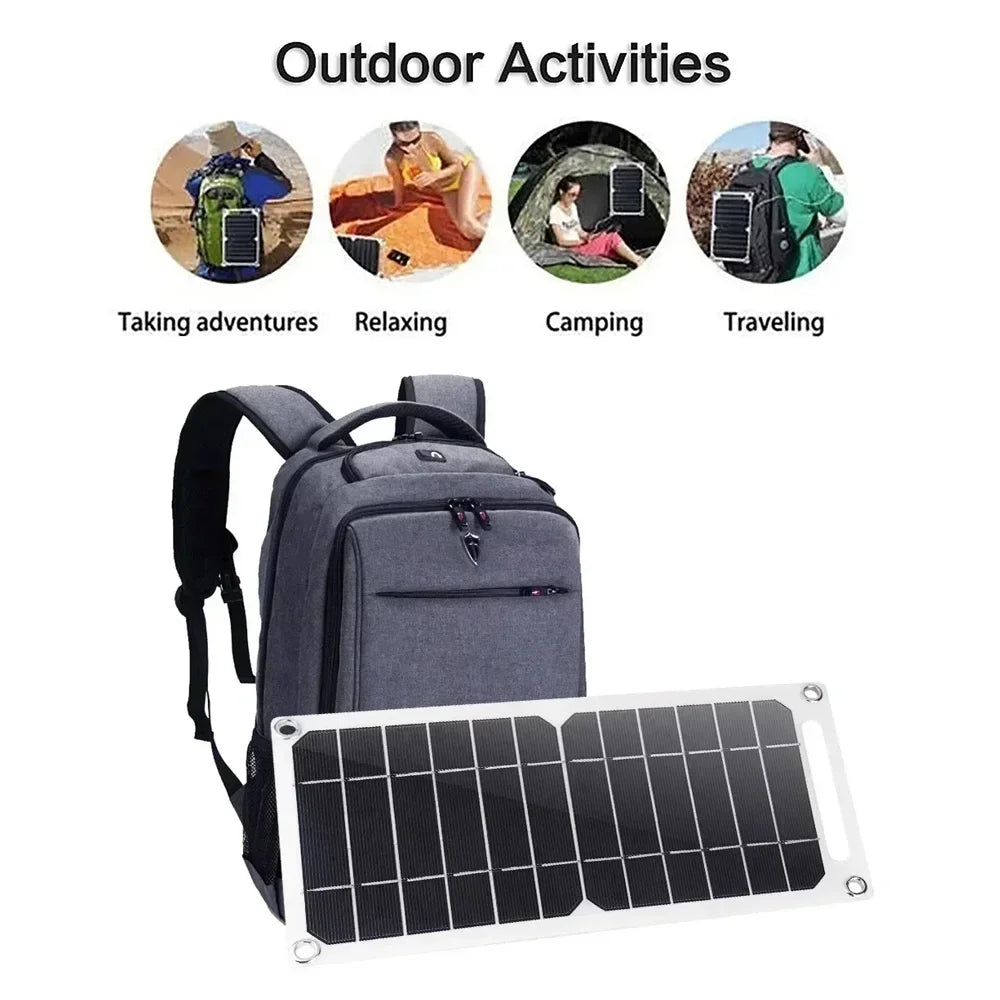 Wholesale  35W USB Solar Panel Waterproof Outdoor Hiking Camping Portable Battery Mobile Phone Charging Bank Charging EESBAO