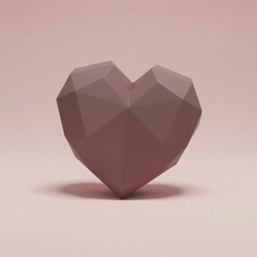 Heart Shaped Gift Box Waterproof Plastic Flower Box Faceted Design Flower Container Recyclable for Partners, Anniversary