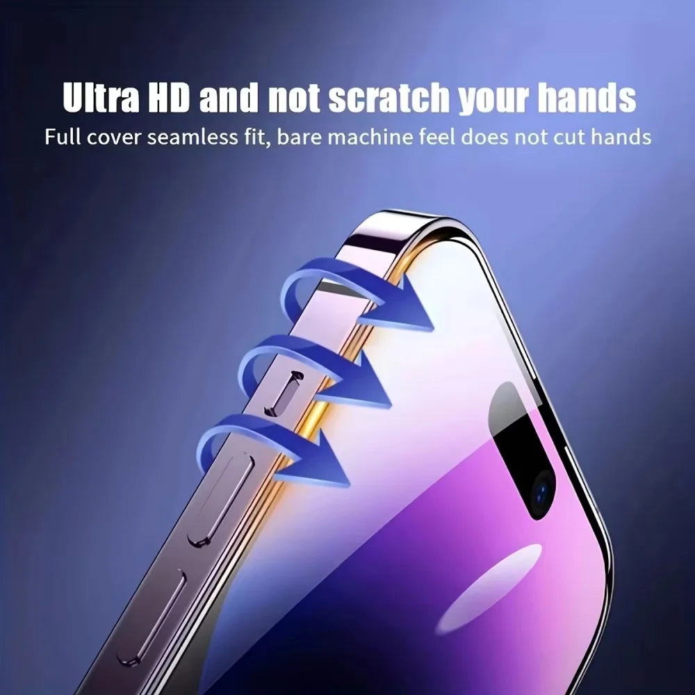 5PCS Easy Install HD Screen Protector For iPhone 17 16 13 Pro Max 11 15 14 16e 12 Mini XR X Xs 7 8 Plus Air Tempered Glass