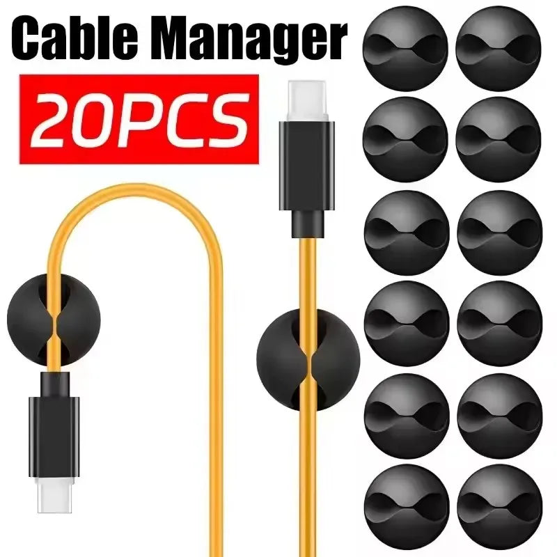 5/50Pcs Desktop Wall Cable Clips Wire Management Self-Adhesive Cord Organizers Holder Clamp for USB Network Headphone Cables