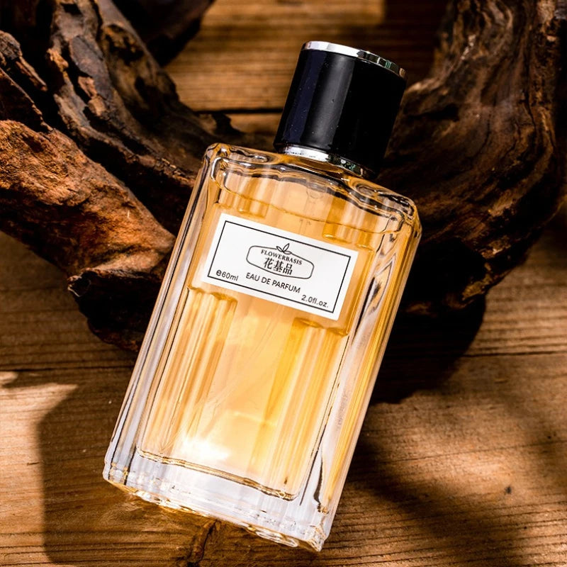 60ML Flower Basis Perfume Eau De Parfum for Men Natural Fresh Long Lasting Floral Fruity Fragrance Grapefruit Rose Vetiver Root