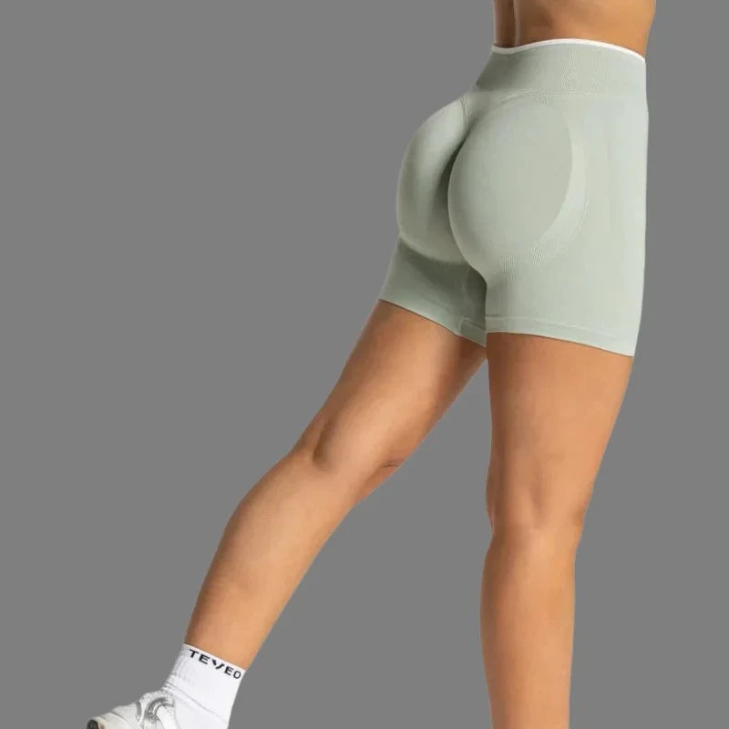 Women's Color Block Yoga Shorts - Butt-lifting, Breathable, High-elasticity, Gym Workout & Running Shorts