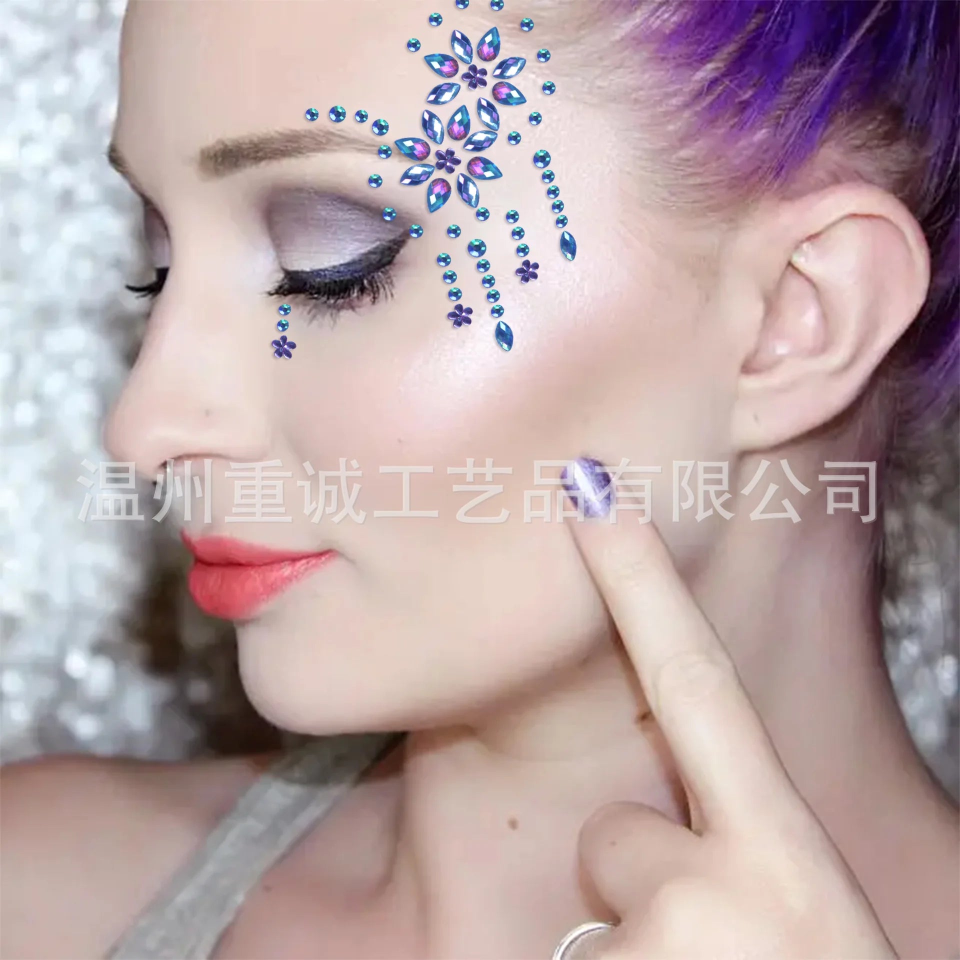 New Arrival Half Face Eye Diamond Stickers Self Adhesive Waterproof Rhinestones for Masquerade Party Rave Festival Makeup