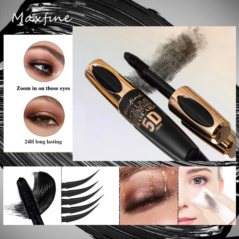 1pc 8d Silk Fiber Eyelash Mascara Waterproof Thick Lengthening MascaraCurling Long Black Extension