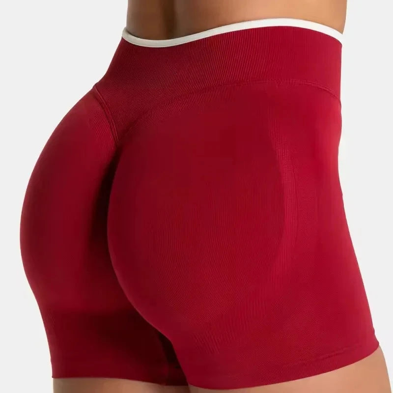 Women's Color Block Yoga Shorts - Butt-lifting, Breathable, High-elasticity, Gym Workout & Running Shorts
