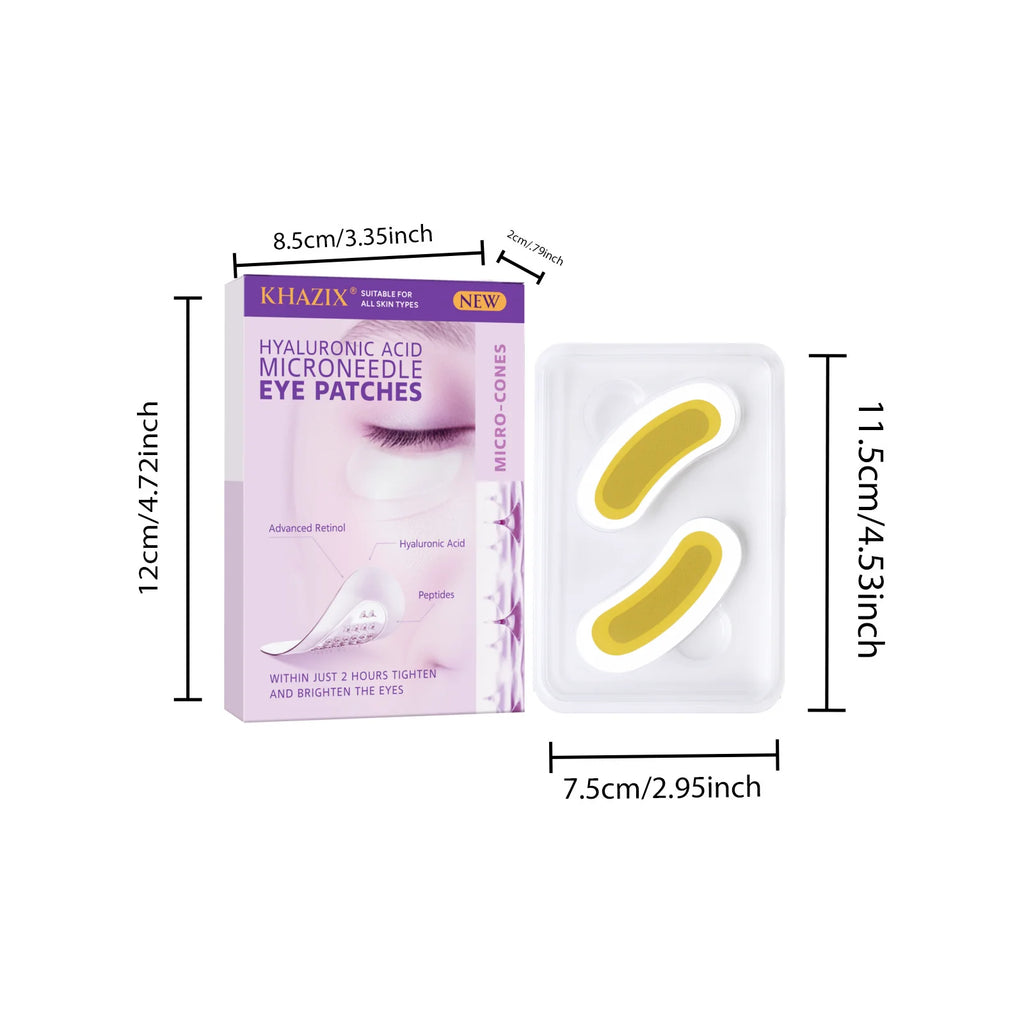 Hyaluronic Acid Retinol Microneedle Eye Patches, Firming Peptides Skin Repair, for Eye Area Forehead & Smile Lines, 1Pair.