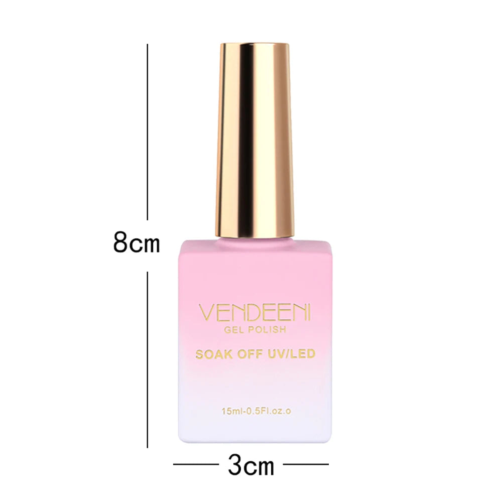Vendeeni 15 Colors/Set Nude Pink Jelly Gel Nail Polish Transparent UV Soak Off Gel Varnish Skin Color Gel Lacquer With Display