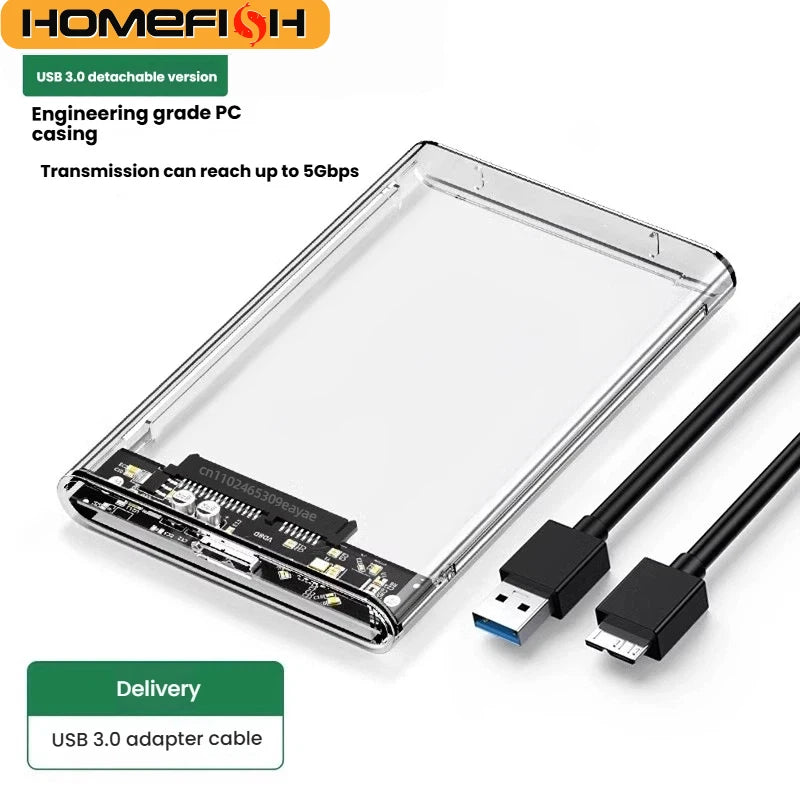 USB3.2 Interface High-Speed Transmission 2.5 Inch Mobile Hard Drive Enclosure  Supports Mechanical with Digital Display