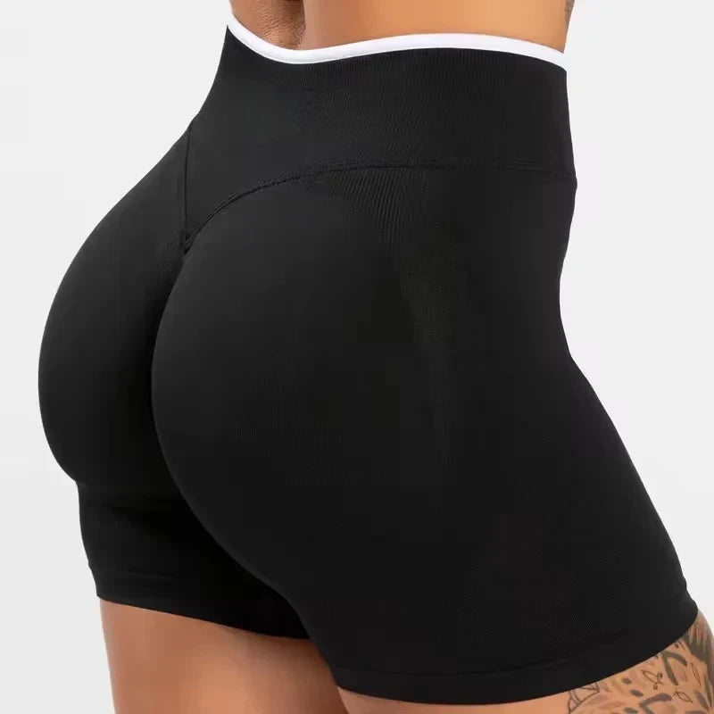 Women's Color Block Yoga Shorts - Butt-lifting, Breathable, High-elasticity, Gym Workout & Running Shorts