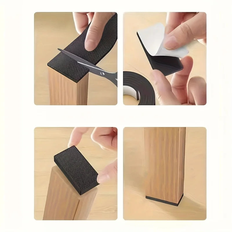 Black Chair Foot Pads 1 Roll - Thick Anti-Slip Noise Reducers | Wear-Resistant Furniture Protectors for Table/Chair Mute Pads