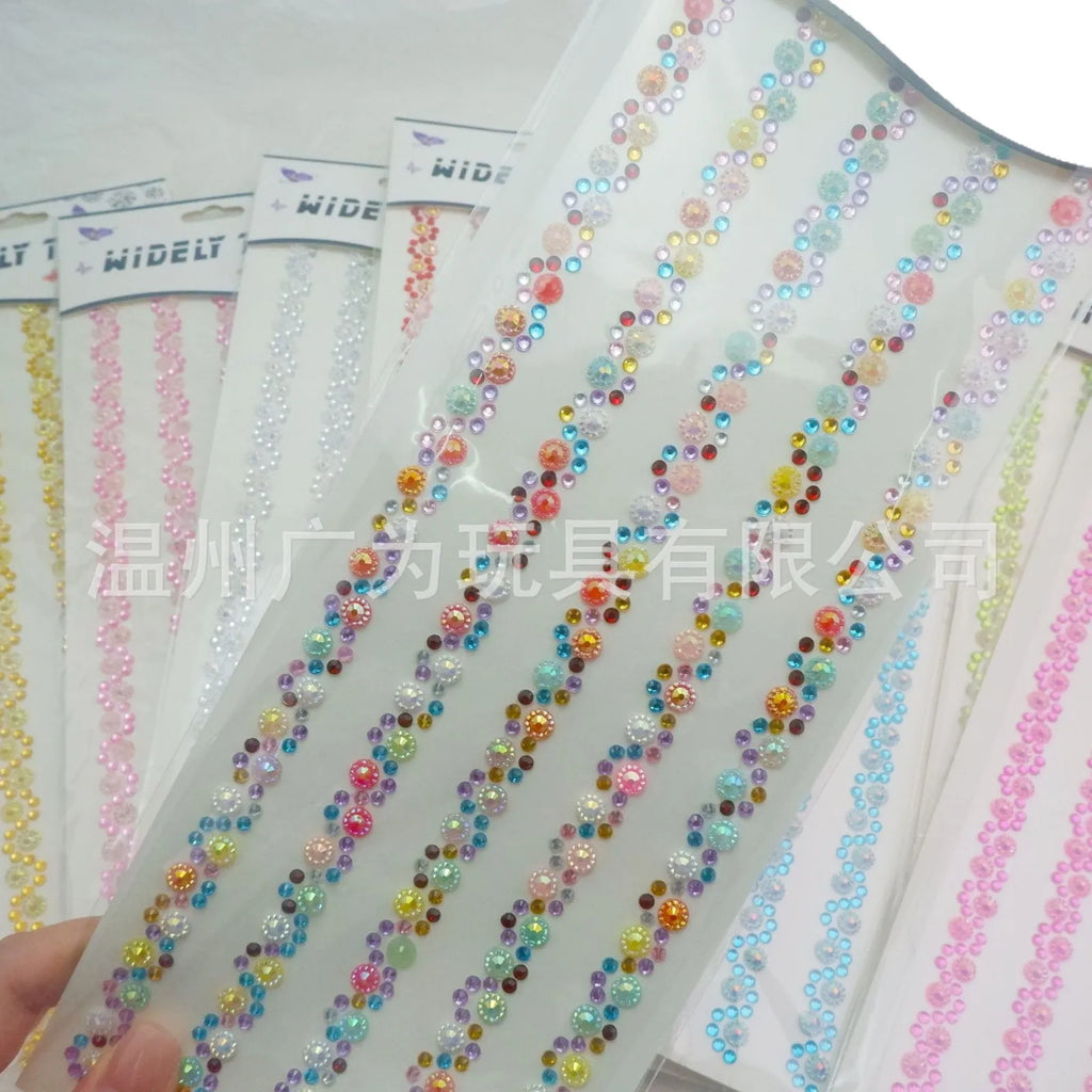 Acrylic Crystal Rhinestone Stickers Self Adhesive Gems for Kids DIY Bracelet Craft Handmade Decor Wholesale Factory Direct