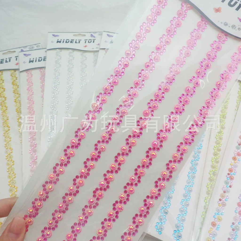 Acrylic Crystal Rhinestone Stickers Self Adhesive Gems for Kids DIY Bracelet Craft Handmade Decor Wholesale Factory Direct