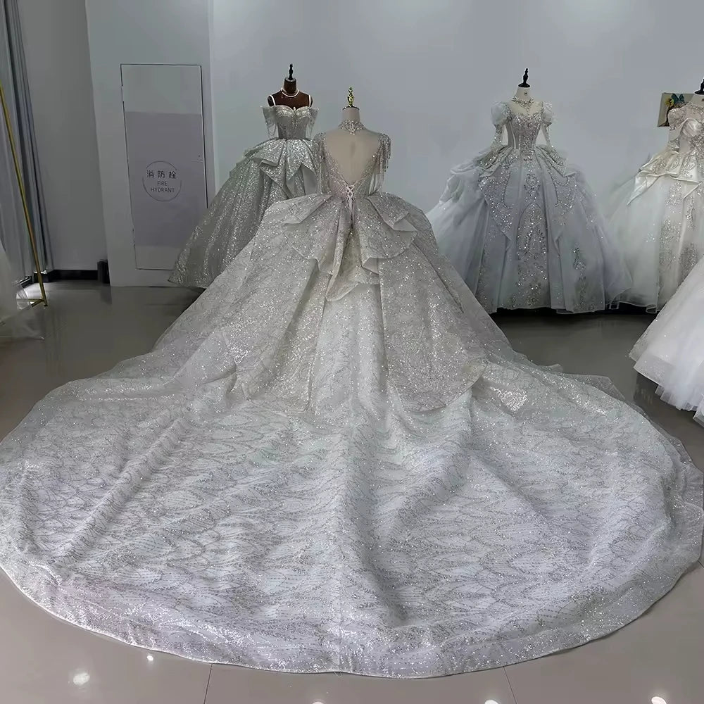 Bridal Wedding Dress Short Sleeve Sweetheart Wedding Dress Lace Up Back Ball Gown Embroidery Beading Bridal Dress