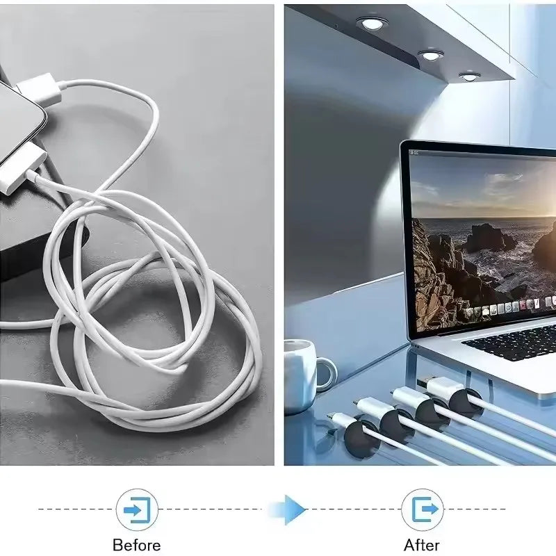 5/50Pcs Desktop Wall Cable Clips Wire Management Self-Adhesive Cord Organizers Holder Clamp for USB Network Headphone Cables