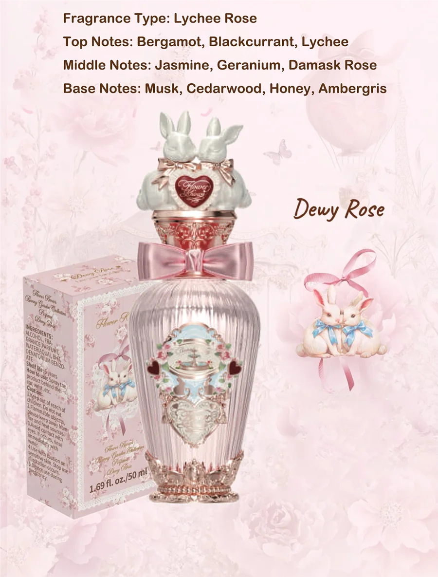 Flower Knows 2026 Bunny Garden Perfume - Floral Citrus Yuzu Fragrance Long Lasting Vegan Cruelty-Free Luxury Scent for Women