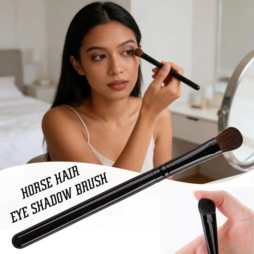 Single Horse Hair Eyeshadow Brush Soft Natural Animal Hair Makeup Brush for Highlight Nose Contour Eye Shadow Beauty Tool