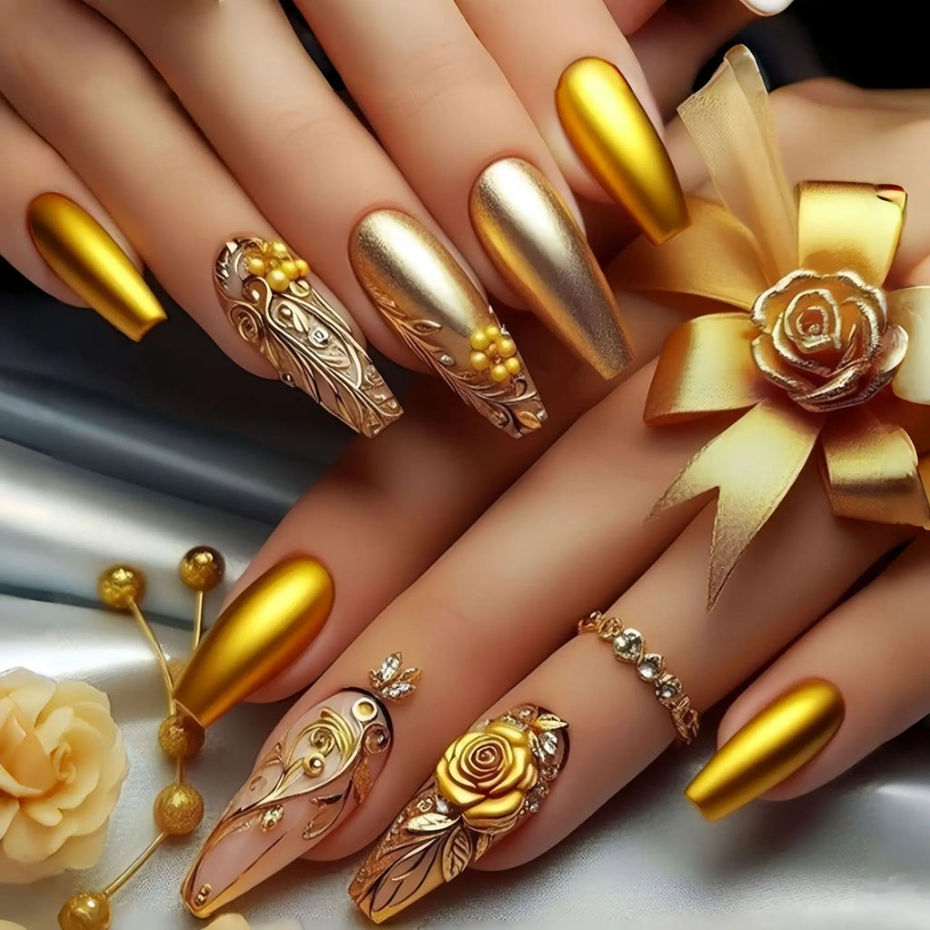 24PCS Gentle Matte Cherry Blossom Fake Nails Ballet Press on Nails Hand Painted European American Design Ins Style False Nails