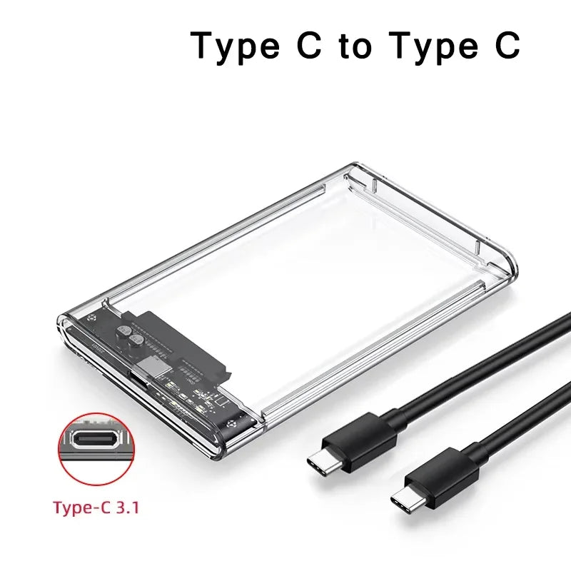 USB3.2 Interface High-Speed Transmission 2.5 Inch Mobile Hard Drive Enclosure  Supports Mechanical with Digital Display