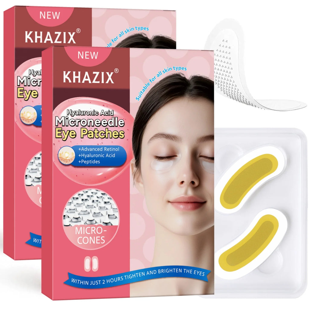 Hyaluronic Acid Retinol Microneedle Eye Patches, Firming Peptides Skin Repair, for Eye Area Forehead & Smile Lines, 1Pair.