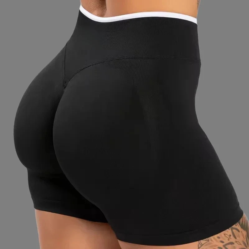 Women's Color Block Yoga Shorts - Butt-lifting, Breathable, High-elasticity, Gym Workout & Running Shorts
