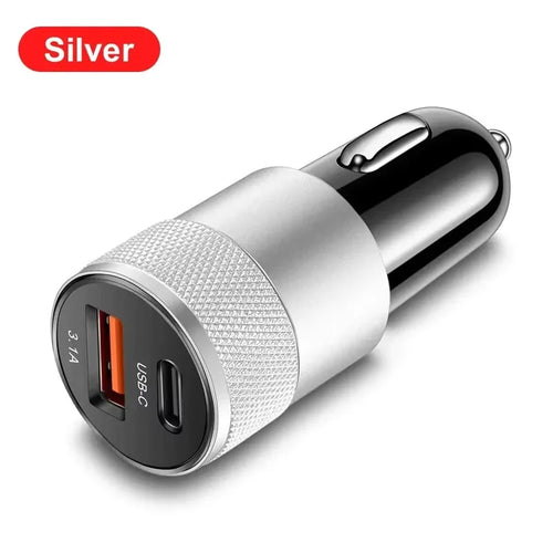 2025 200W mini car charger fast charging for iPhone QC3.0 mini PD USB Type C car mobile phone charger for Xiaomi Samsung Huawei