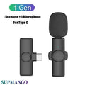 Wireless Lavalier Microphone Mini USB-C Noise Reduction for iPhone Android Live Streaming Interviews Portable Handheld Mic
