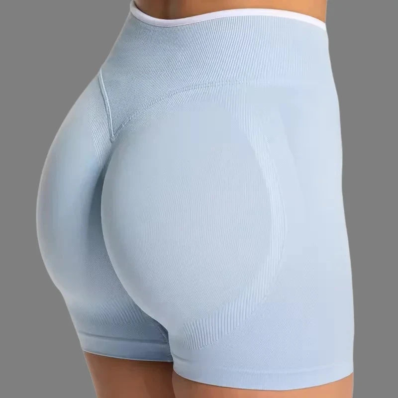 Women's Color Block Yoga Shorts - Butt-lifting, Breathable, High-elasticity, Gym Workout & Running Shorts